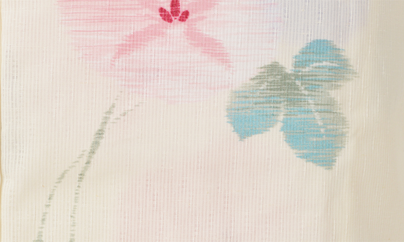 浴衣[クリーム色/パステル朝顔]