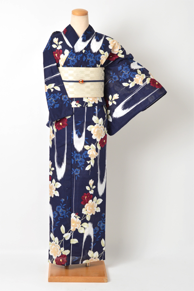 浴衣[Ｓサイズ/紺地/椿]