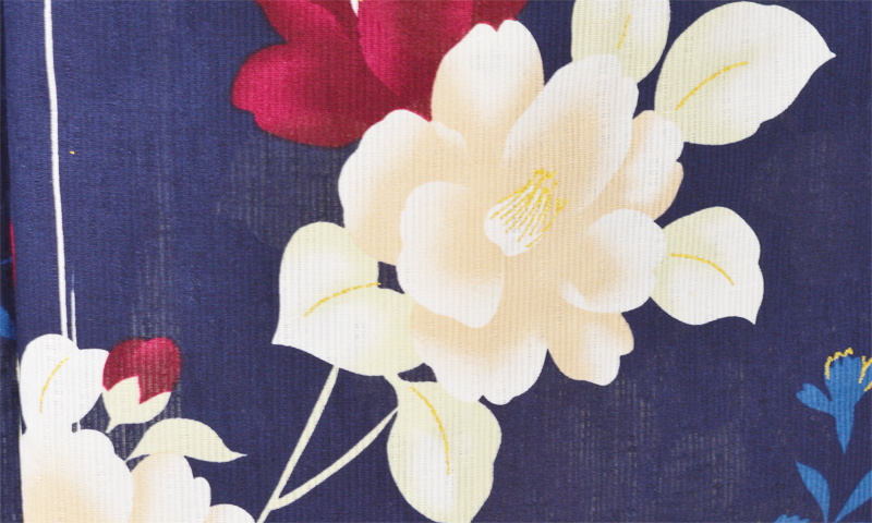 浴衣[Ｓサイズ/紺地/椿]