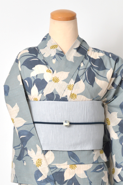 浴衣[くすみ水色/鉄線]