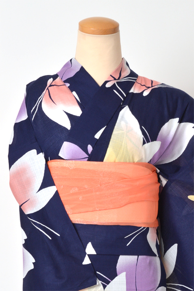 浴衣[UTAHA/紺地/蝶]