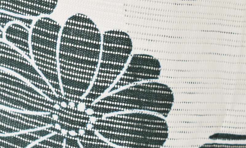 浴衣[生成り/緑菊]