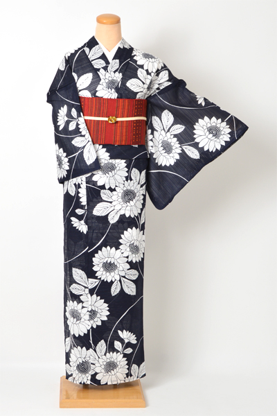 浴衣[紺地/ヒマワリ]