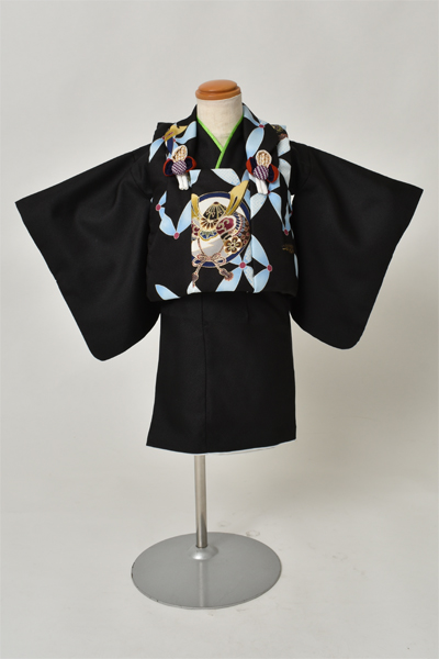 1歳被布セット［被布：黒色・長着：黒色］