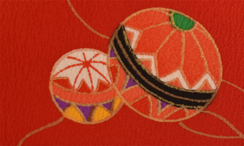 一歳女児袴〔赤に紫袴〕