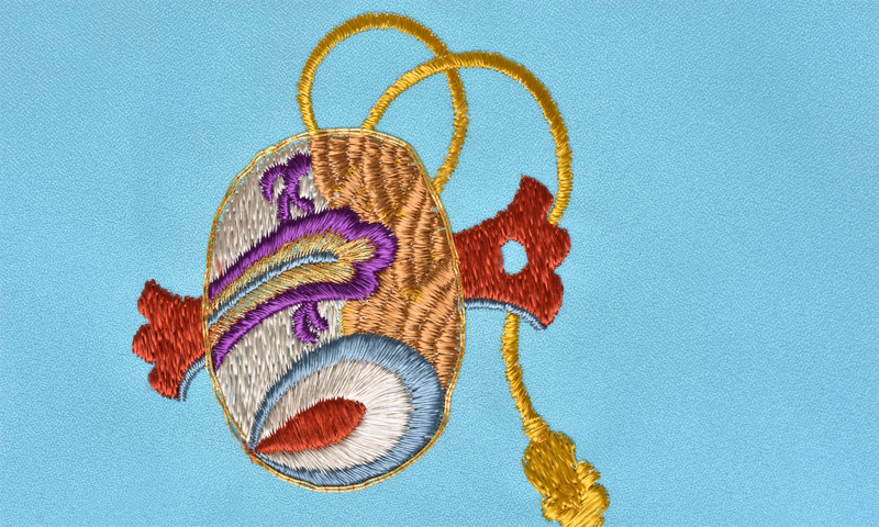 三歳被布セット[被布：水色・長着：白色]