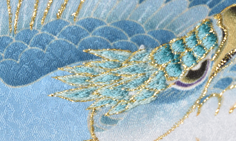 三歳被布セット[被布：水色・長着：市松]