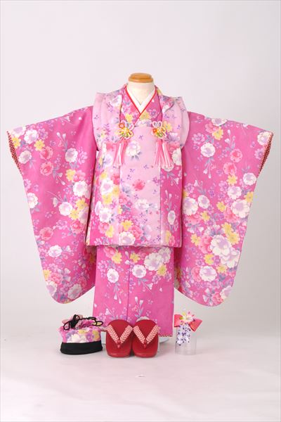 三歳被布セット(淡い紫地・桜づくし)