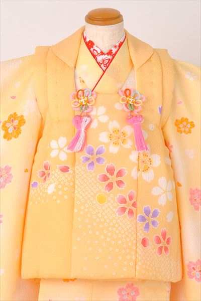 三歳被布セット［クリーム色・桜模様］