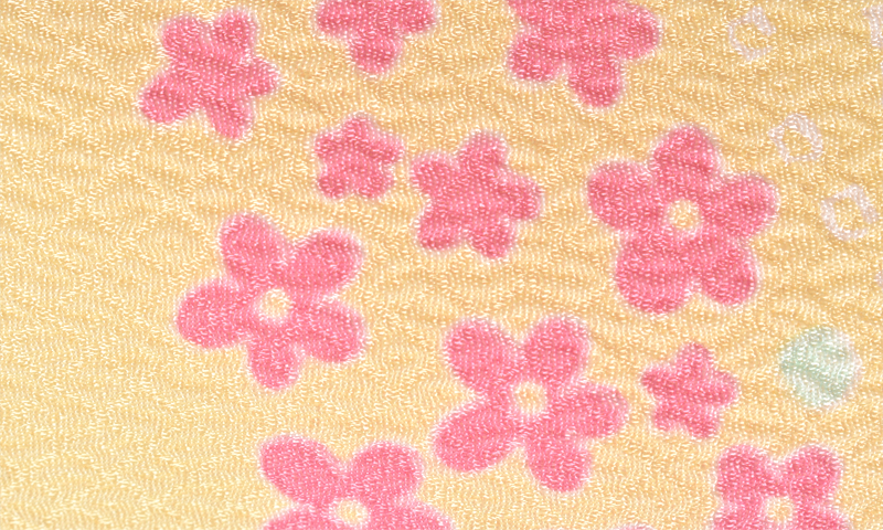 三歳被布セット[被布：黄色・長着：赤色]