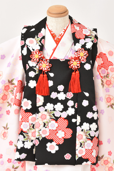 三歳被布セット[白×黒]