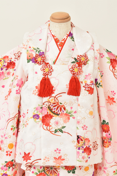 三歳祝着セット[白・鞠]