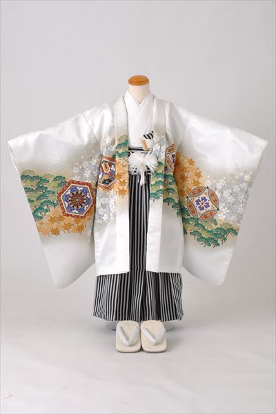 五歳祝着セット(白地・鷹と巻物)