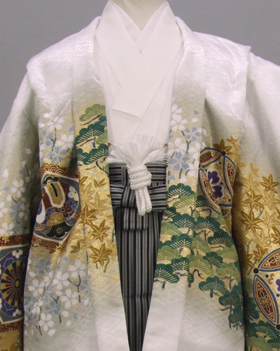 五歳祝着セット(白地・鷹と巻物)