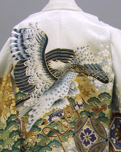 五歳祝着セット(白地・鷹と巻物)