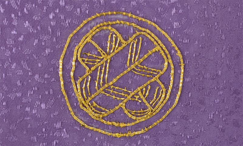 5歳祝着セット(紫　五つ紋)