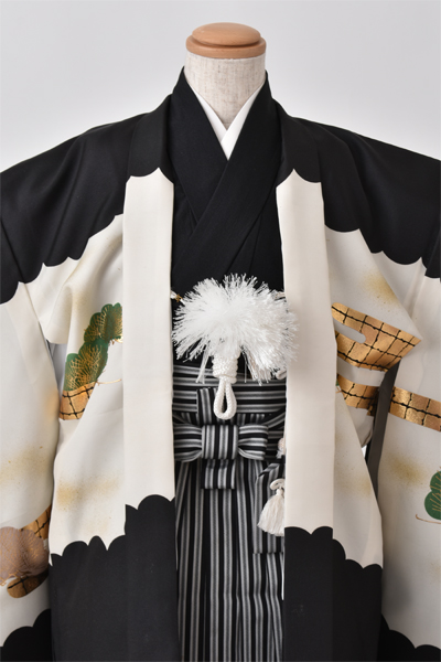 五歳祝着セット［黒に鷹・松］
