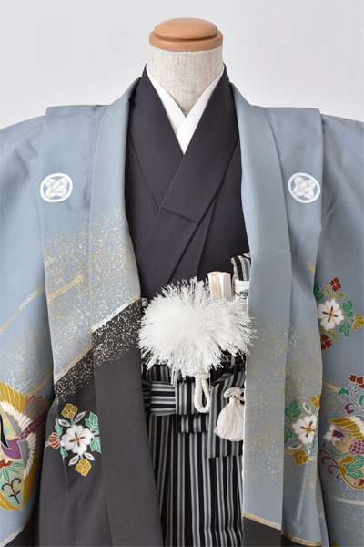 五歳祝着セット［グレー・鷹］