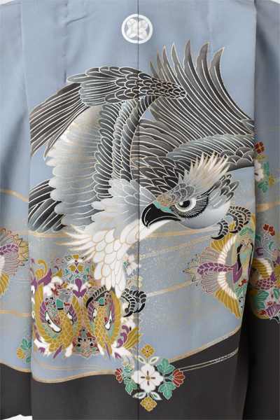 五歳祝着セット［グレー・鷹］