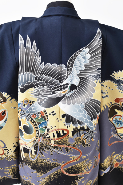 五歳祝着セット［紺・鷹］