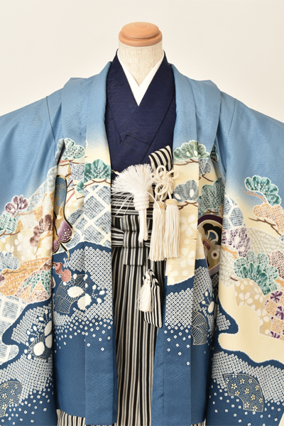 五歳祝着セット［ブルー・兜］