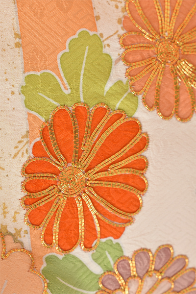 七歳祝着[オレンジ・牡丹]