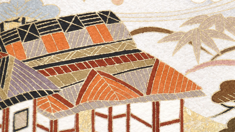 振袖(黒と白の染め分け地・御所解模様)