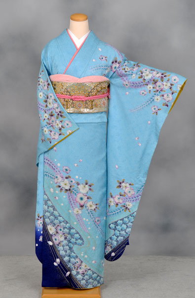 振袖(水色地・辻が花風)