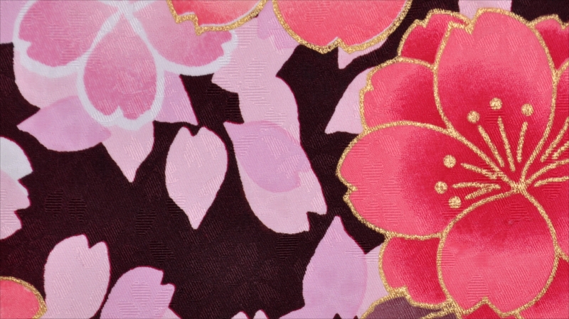 振袖(紅色地・ピンクの桜)
