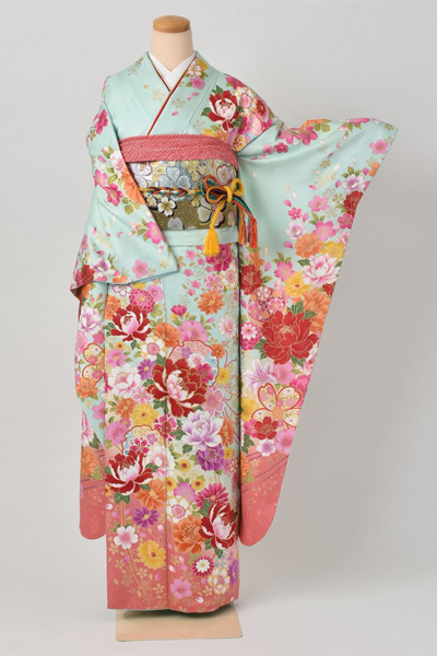 振袖[ミントグリーンと華]