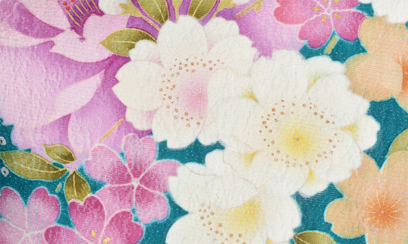 振袖[碧緑×ピンク]