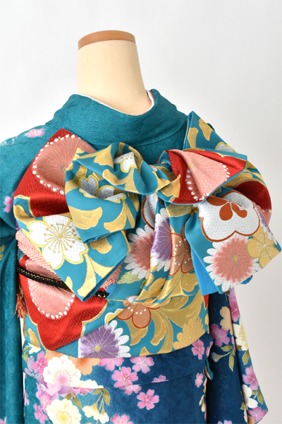 振袖[碧緑×ピンク]