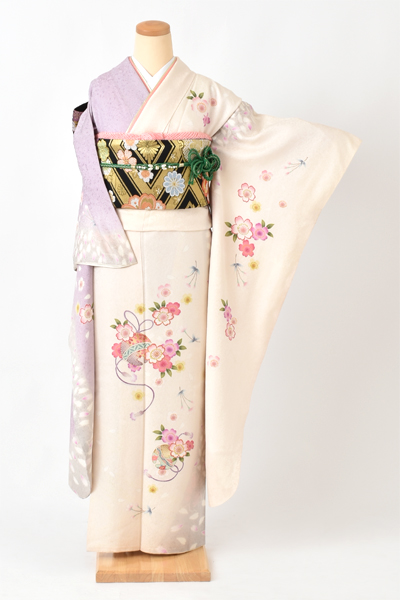 振袖[白×紫・鈴]