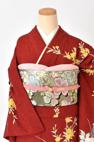 振袖[えんじ色・牡丹]
