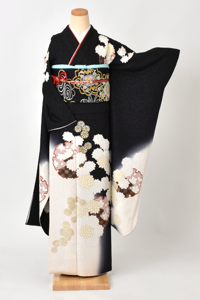 振袖[黒・雪輪]