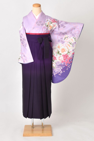 卒業袴(淡い紫地・花々)