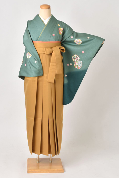 卒業袴［小花×無地］