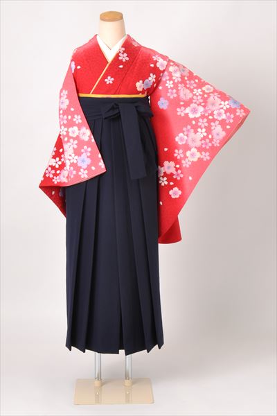 卒業袴[赤・桜柄]