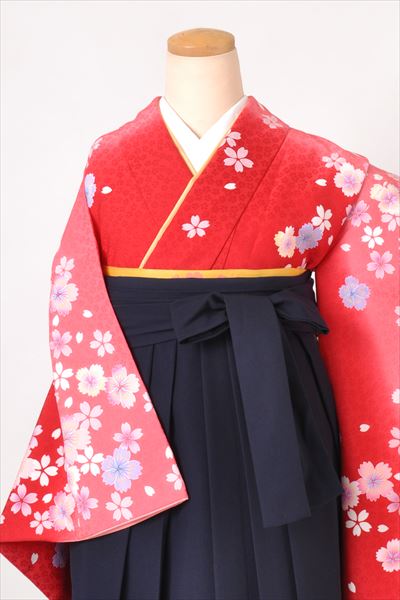 卒業袴[赤・桜柄]