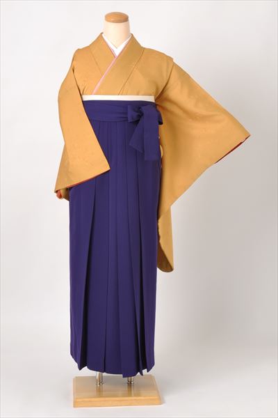 卒業袴(からし色・桜の花びら地紋)