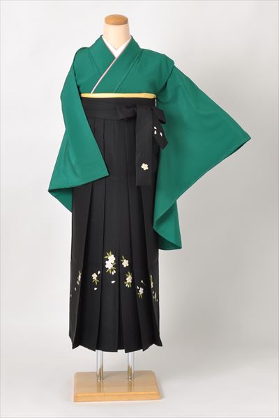卒業袴(緑色無地)