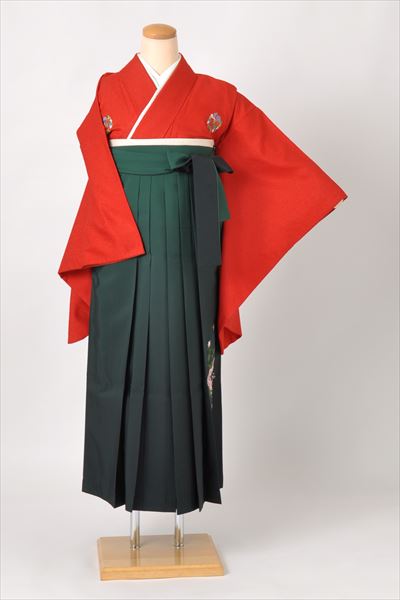 卒業袴(赤・花紋)