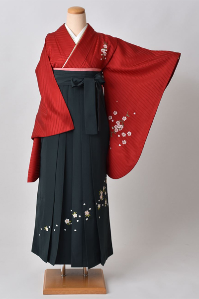 卒業袴［桜の刺繍×刺繍入り］