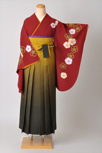 卒業袴[えんじ色・桜]