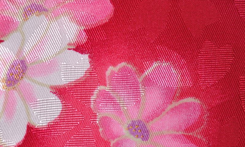 卒業袴[鮮やかなピンク・百合・コスモス]