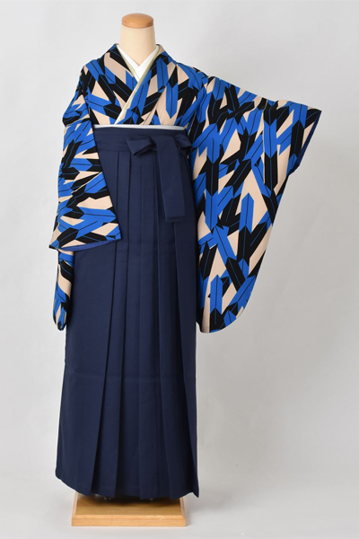 卒業袴［矢羽柄×無地］