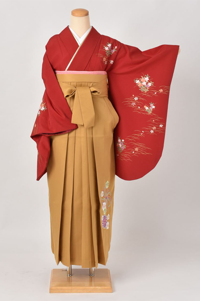 卒業袴［花々×刺繍入り］