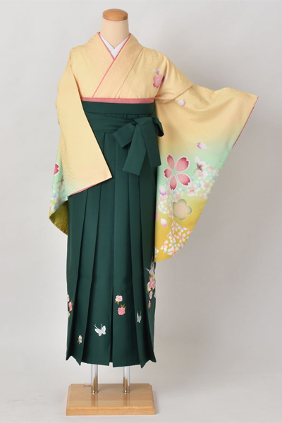 卒業袴［花柄×刺繍入り］