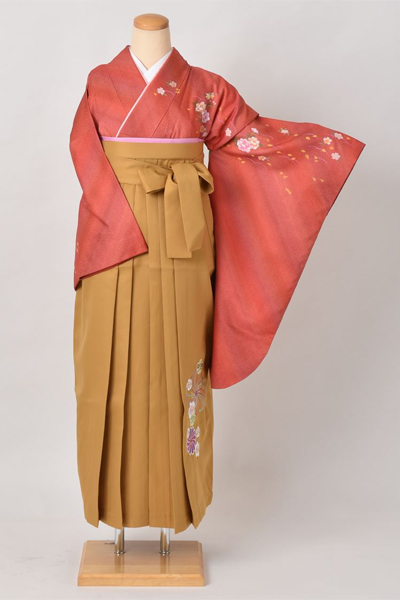 卒業袴［花柄×刺繍入り］