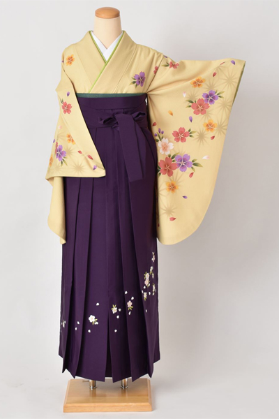 卒業袴［桜柄×刺繍入り］